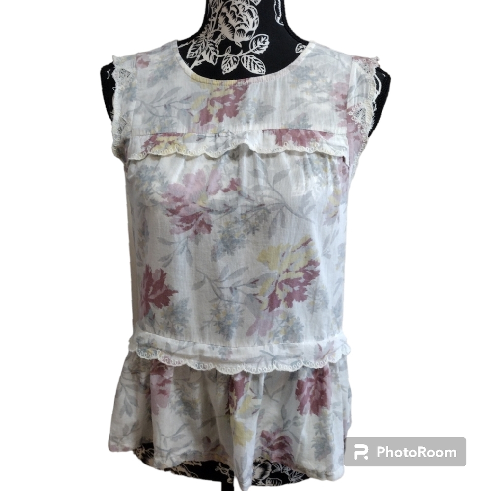Lucky Brand Floral Peplum Top